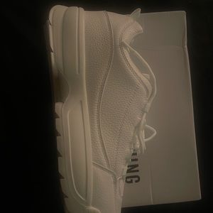 All white platform tennis shoes